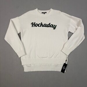 Emerson Street Clothing Hockaday Sweater Womens Medium White Crewneck University